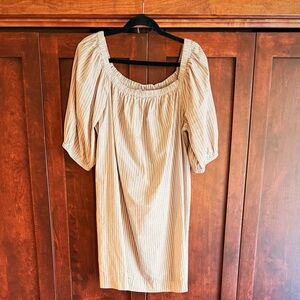 Old Navy Tan Striped Mini Dress